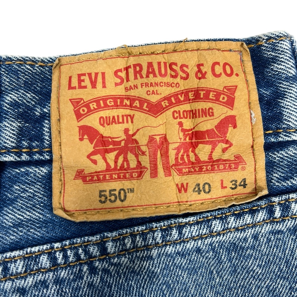 Levi's 550 Relaxed Fit Mens Jeans 40x34 (40x33) Distressed Grunge Retro NEW! - Picture 9 of 14